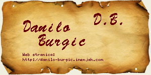 Danilo Burgić vizit kartica